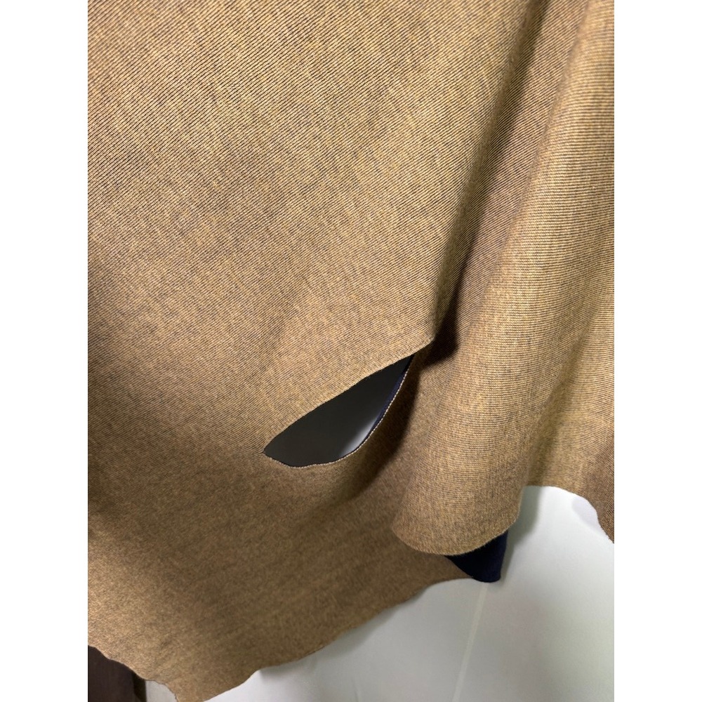 Chico's Reversible Travel Ruana Wrap Navy Blue/Tan One Size NWOT Minimalist Fall - Picture 4 of 12